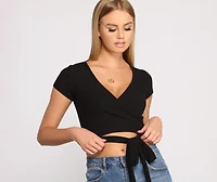 Tied To Basics Ribbed Crop Top