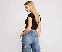 Tied To Basics Ribbed Crop Top