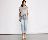 Crew Neck Basic Muscle Tee
