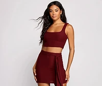 Classic Chic Wide Strap Crop Top
