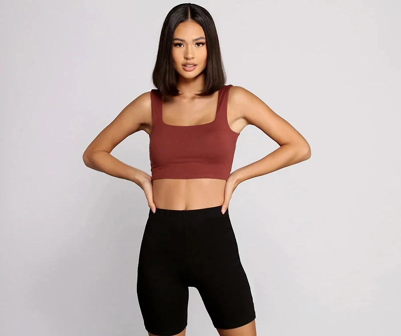 Classic Chic Wide Strap Crop Top