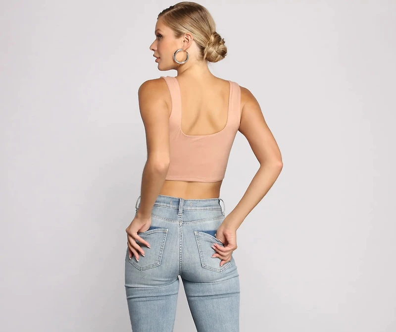 Classic Chic Wide Strap Crop Top