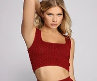 Cable Knit Cutie Crop Top