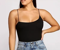 Keeping Knit Basic Asymmetrical Strap Bodysuit