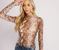 Snake It Off Mesh Top