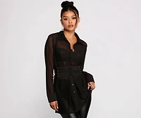 Chic And Sheer Mesh Tunic
