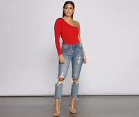 Chic Vibes One Shoulder Bodysuit