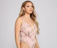 Fab Floral Surplice Bodysuit