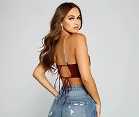 All That Glam Rhinestone Crop Top