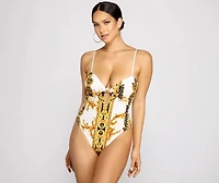 Trendy Diva Scroll Print Bodysuit