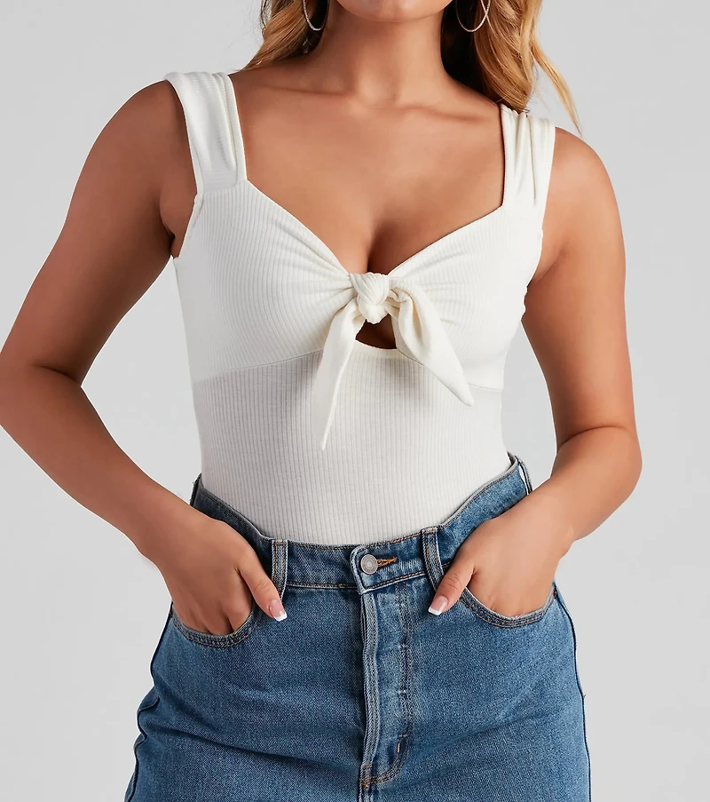 Sweet Vibes Tie-Front Bodysuit