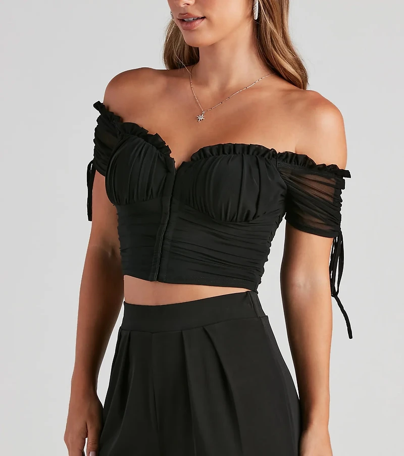 Hooked Ruched Crop Top
