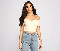Hooked Ruched Crop Top