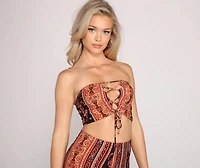 Wanderlust Beauty Lace-Up Top