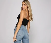So Chic Lace-Up Ribbed Crop Top