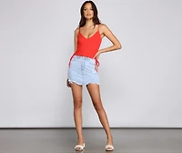 So Chic Lace-Up Ribbed Crop Top
