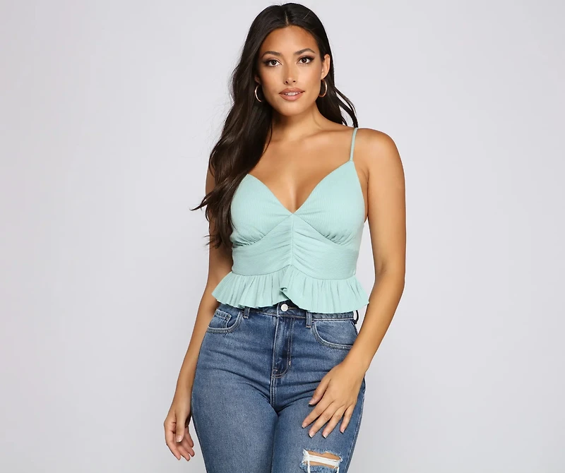 Flirty Flair Ruffled Crop Top