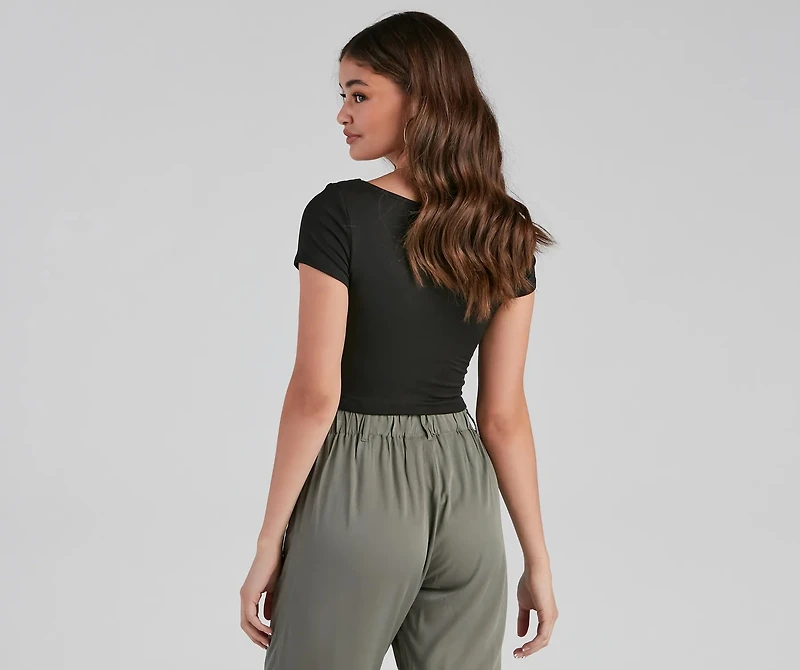 Casual Slay Knit Crop Top