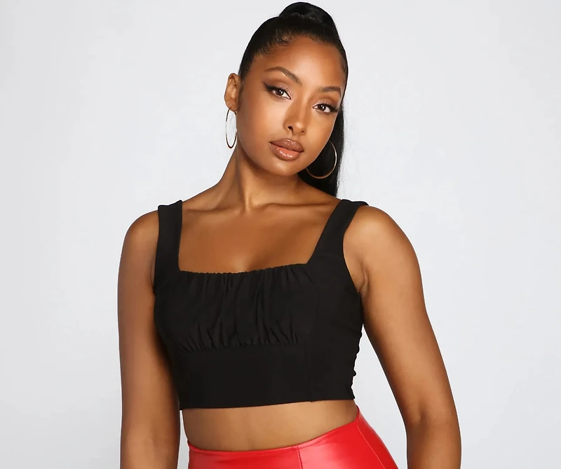 Next Level Ruched Cropped Tank Top