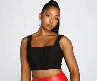 Next Level Ruched Cropped Tank Top