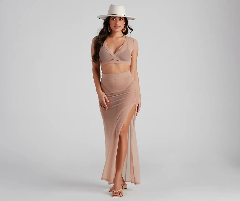 Wrap Me Glam Mesh Top