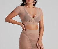 Wrap Me Glam Mesh Top