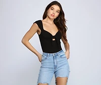 Sweet Vibes Tie-Front Bodysuit