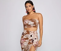 Tropical Palm Leaf Tube Top