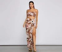Tropical Palm Leaf Tube Top