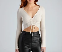 Chic Moment Bell Sleeve Crop Top