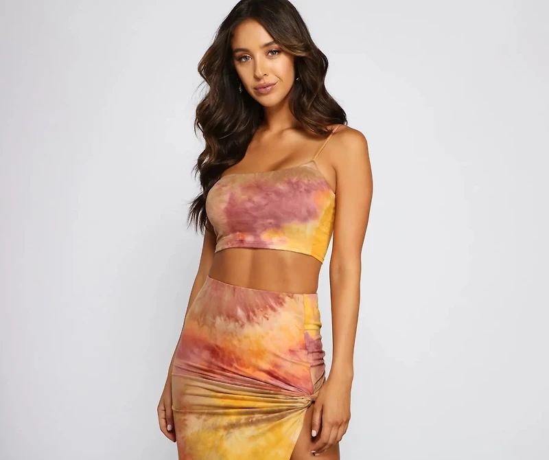Golden Hour Tie-Dye Crop Top