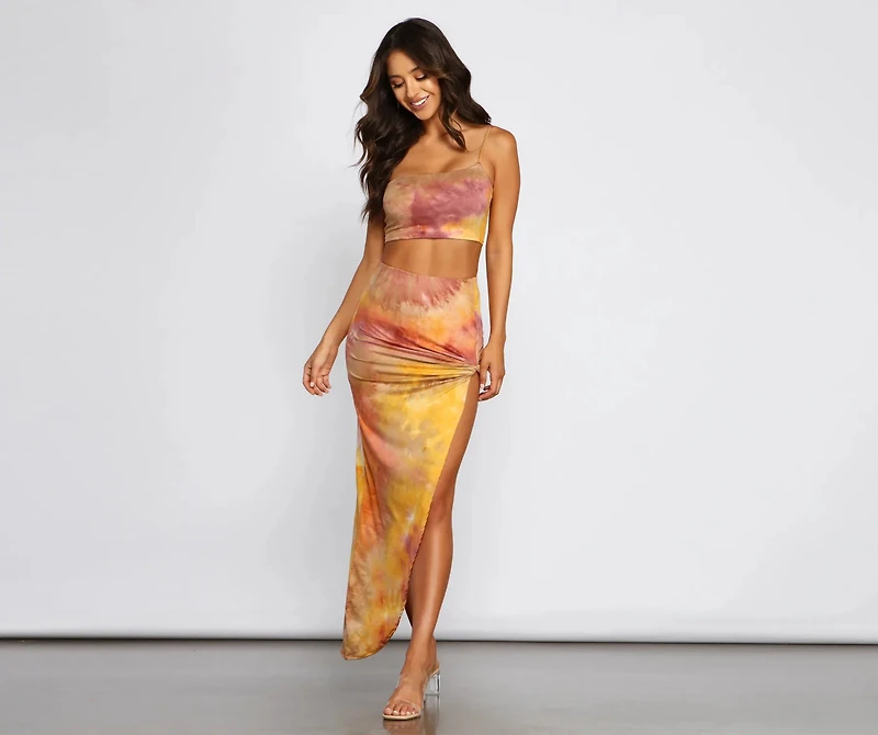 Golden Hour Tie-Dye Crop Top