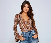Boho Dreamer Printed Wrap Top