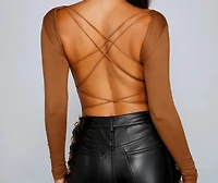 Falling For Basics Open Back Bodysuit
