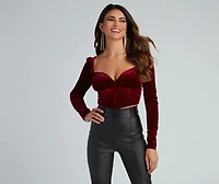 Luxe Velvet Corset Crop Top
