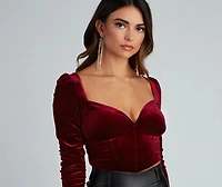 Luxe Velvet Corset Crop Top
