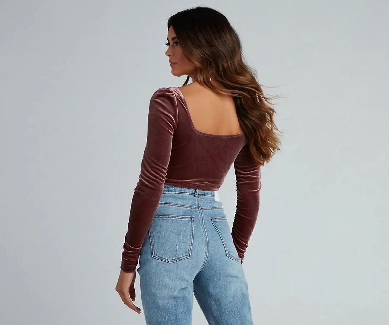 Luxe Velvet Corset Crop Top