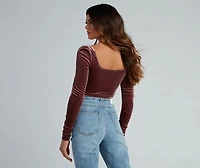 Luxe Velvet Corset Crop Top