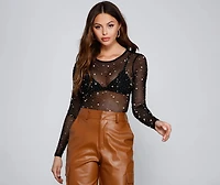 All That Shine Pearl And Rhinestone Bodysuit