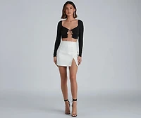 Rise And Stun Lace-Up Crop Top
