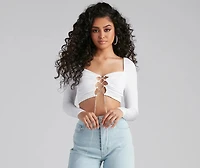 Rise And Stun Lace-Up Crop Top