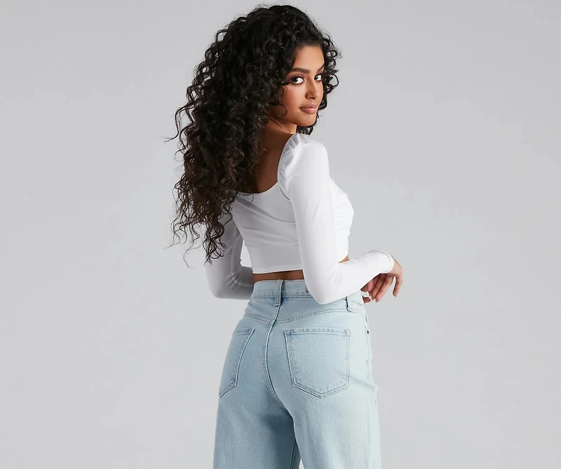 Rise And Stun Lace-Up Crop Top