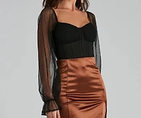 Currently Coveting Mesh Dot Ponte Bustier