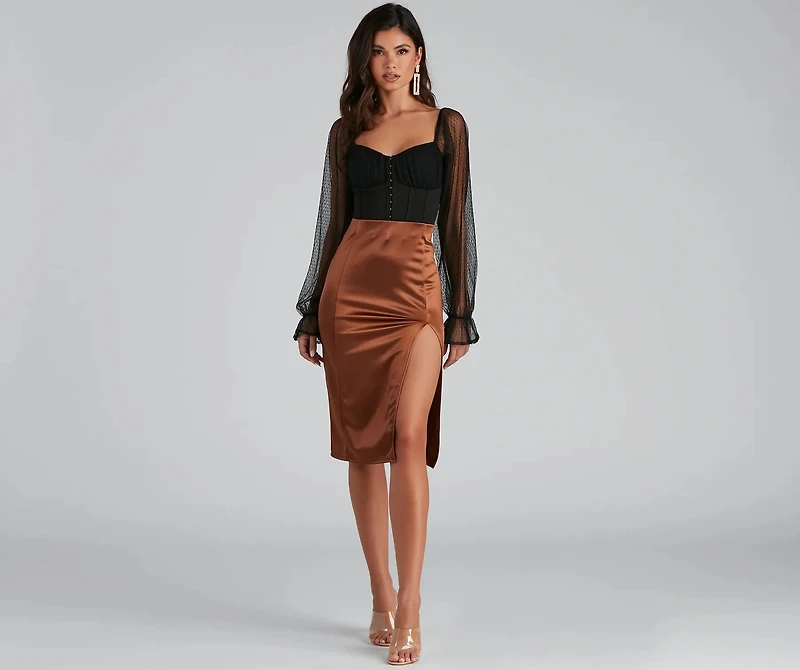 Currently Coveting Mesh Dot Ponte Bustier