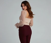 Currently Coveting Mesh Dot Ponte Bustier