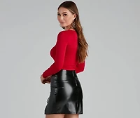 Keeping Knit Bold Cutout Crop Top