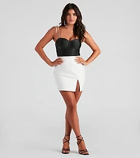 Party Girl Rhinestone Tie Strap Bustier