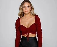 Lookin' Trendy Ruched Crop Top