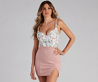 Wanderlust Floral Mesh Bustier