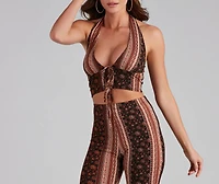 Bohemian Flair Halter Crop Top